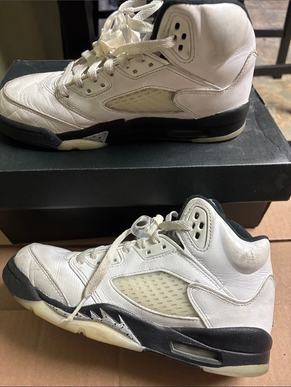 Jordan Kids White and Black High-Top Sneakers